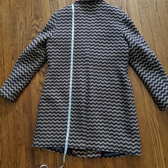 EUC Boden taupe and purple chevron wool winter coat - Picture 5 of 16